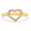 טבעת לב מזהב עם יהלומים