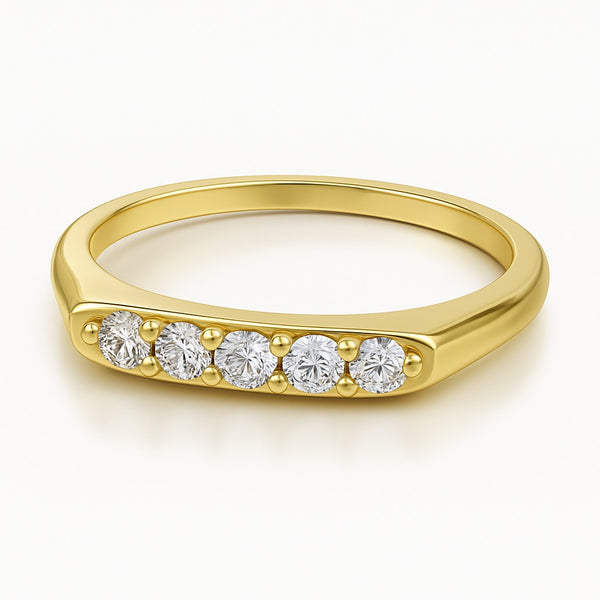 Signet Ring in Gold with Diamonds