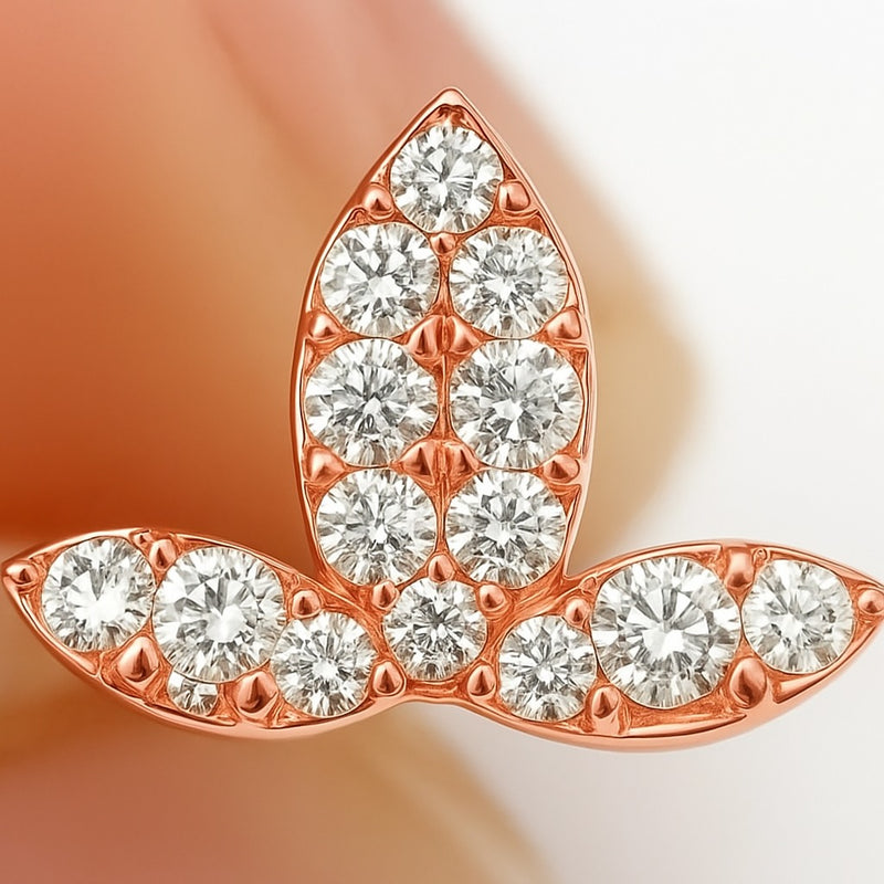 Crown Shaped Earrings in Gold with Diamonds