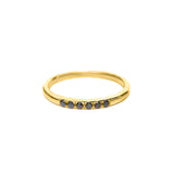 6 Black Diamonds Ring 1.9mm 14K Solid Gold
