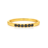 6 Black Diamonds Ring 1.9mm 14K Solid Gold
