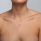 Solitaire Diamond Necklace in 14K Solid Gold