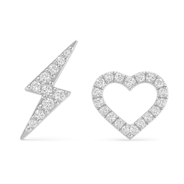 Pair Flash Earrings in Gold with Diamonds