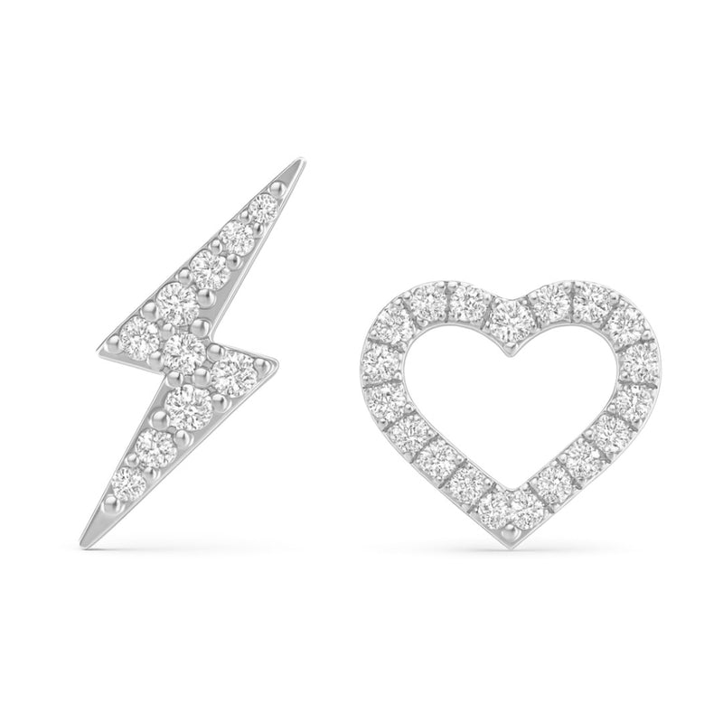 Pair Flash Earrings in Gold with Diamonds