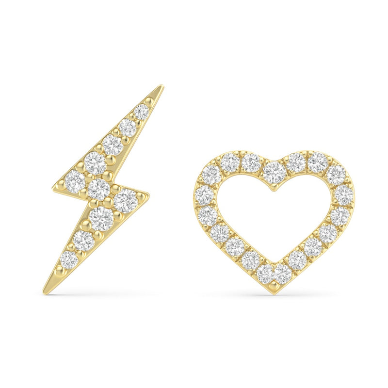 Pair Flash Earrings in Gold with Diamonds