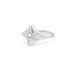 Cross Shaped Ring in Gold with Diamonds