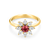 Ruby Engagement Ring in Gold with Diamond
