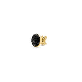 Black Round Shape Earrings in Gold with Diamonds