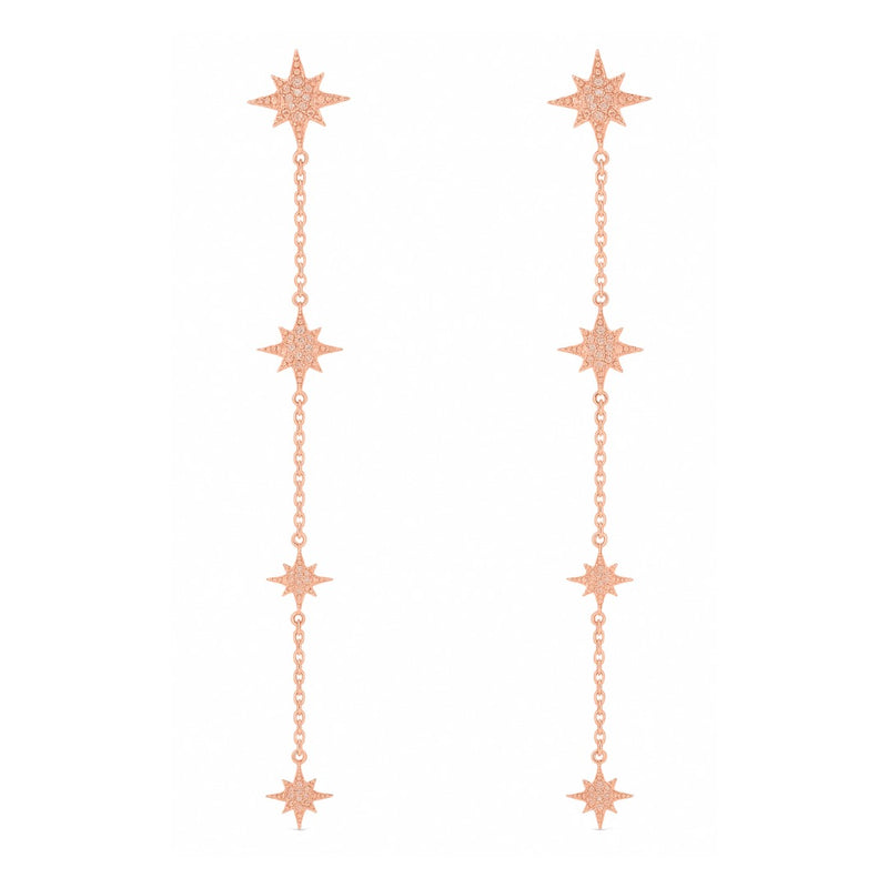 Star Shape Earrings in Gold with Diamonds