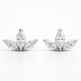 טבעת V משובצת זהב משובצת ביהלום משובצת ב-Pear &amp; Pave