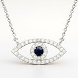 Eye Shape Necklace in Gold with Diamonds
