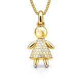 New Mom | Doll Necklace in Gold with Diamonds