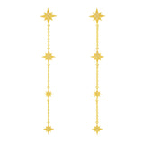 Star Shape Earrings in Gold with Diamonds
