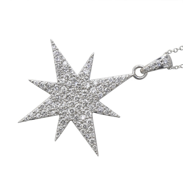 Star Necklace in Gold with Diamonds