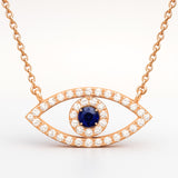 Eye Shape Necklace in Gold with Diamonds