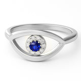Evil Eye Shape  Ring in Gold with Diamonds