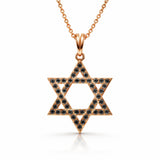 Star of David Necklace in 14K Gold – 1/4 CTW Black Diamond