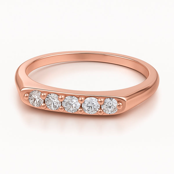 Signet Ring in Gold with Diamonds