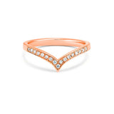 V Shape/Chevron Ring in Gold with Diamonds