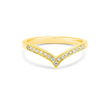 V Shape/Chevron Ring in Gold with Diamonds