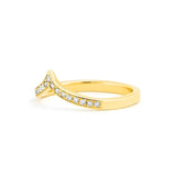 V Shape/Chevron Ring in Gold with Diamonds