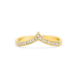 V Shape/Chevron Ring in Gold with Diamonds