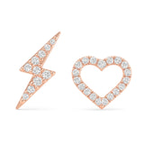 Pair Flash Earrings in Gold with Diamonds