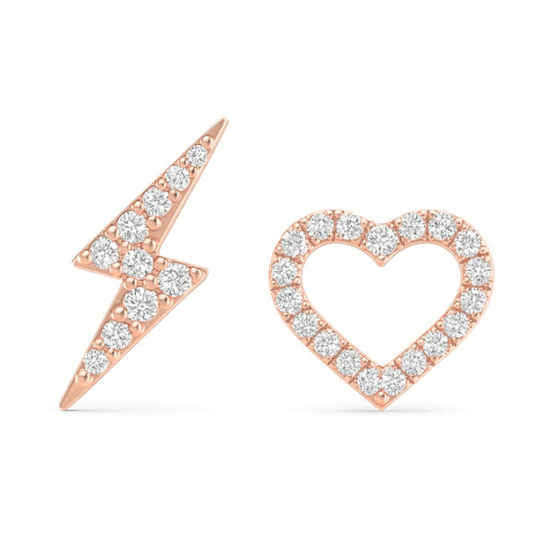 Pair Flash Earrings in Gold with Diamonds