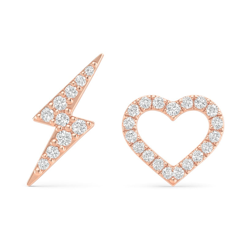 Pair Flash Earrings in Gold with Diamonds