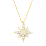 Star Charm Necklace in 14K or 18K Solid Gold with Diamond