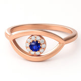 Evil Eye Shape  Ring in Gold with Diamonds