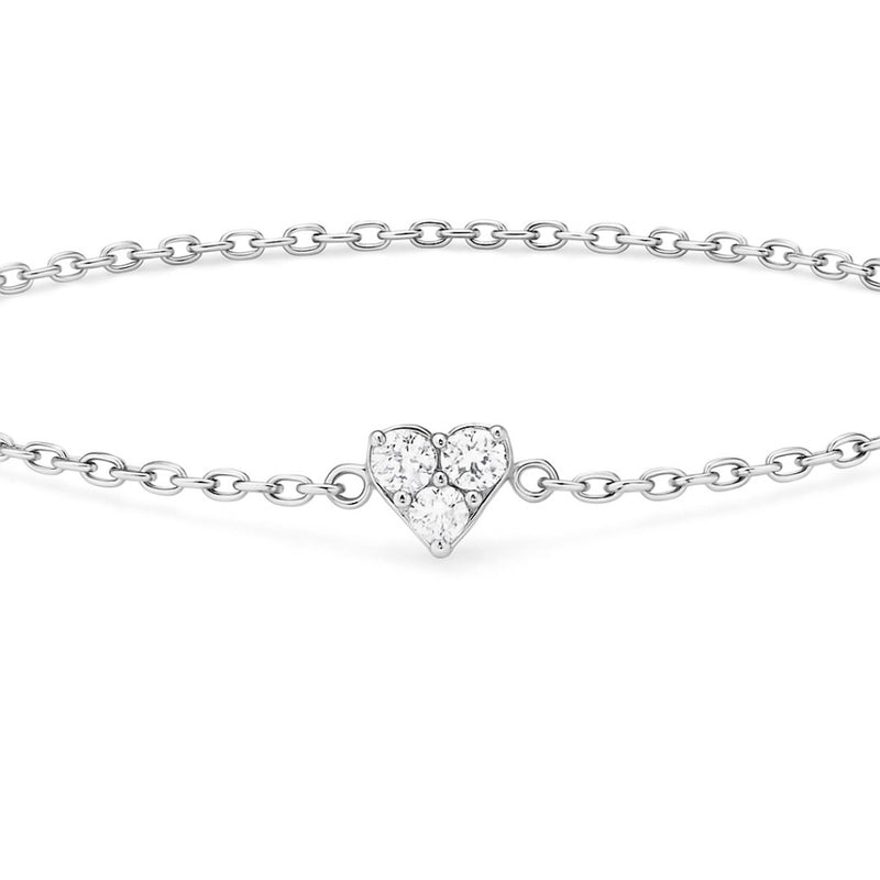 Three Stones Style Bracelet in Gold with Diamond