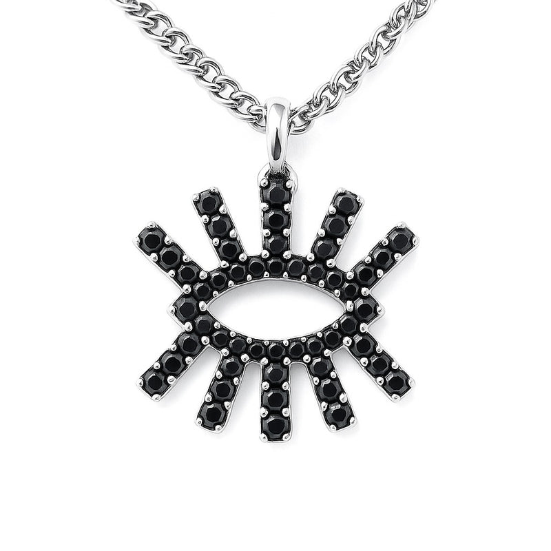 Evil Eye Shape Necklace in Gold with Diamonds