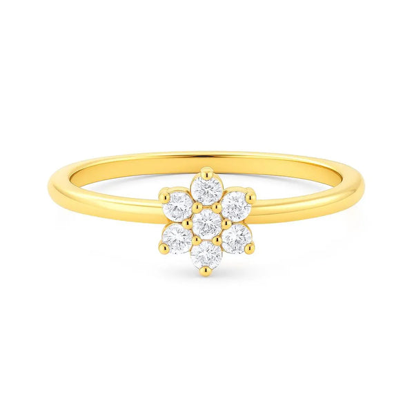Floral Ring in Gold with Diamonds