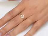 Circle Ring in Gold with Diamonds