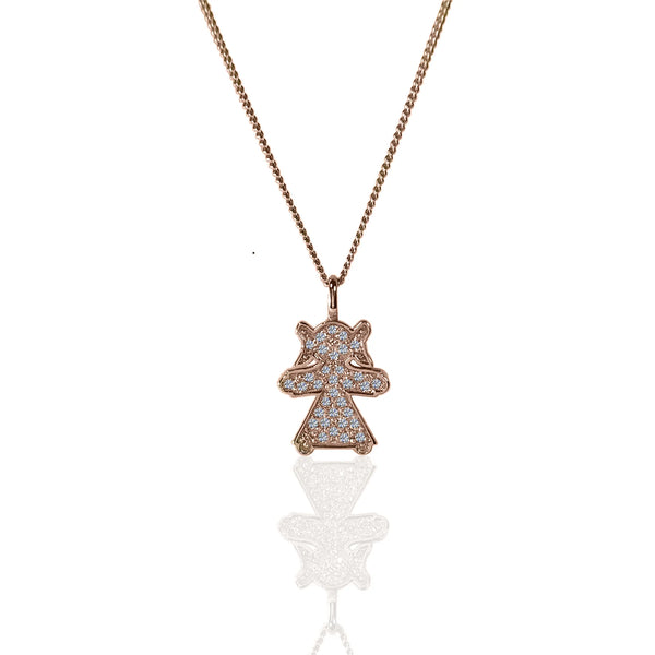 New Mom Necklace in Gold with Diamonds