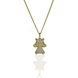 New Mom Necklace in Gold with Diamonds