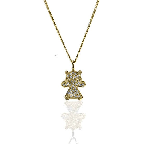 New Mom Necklace in Gold with Diamonds