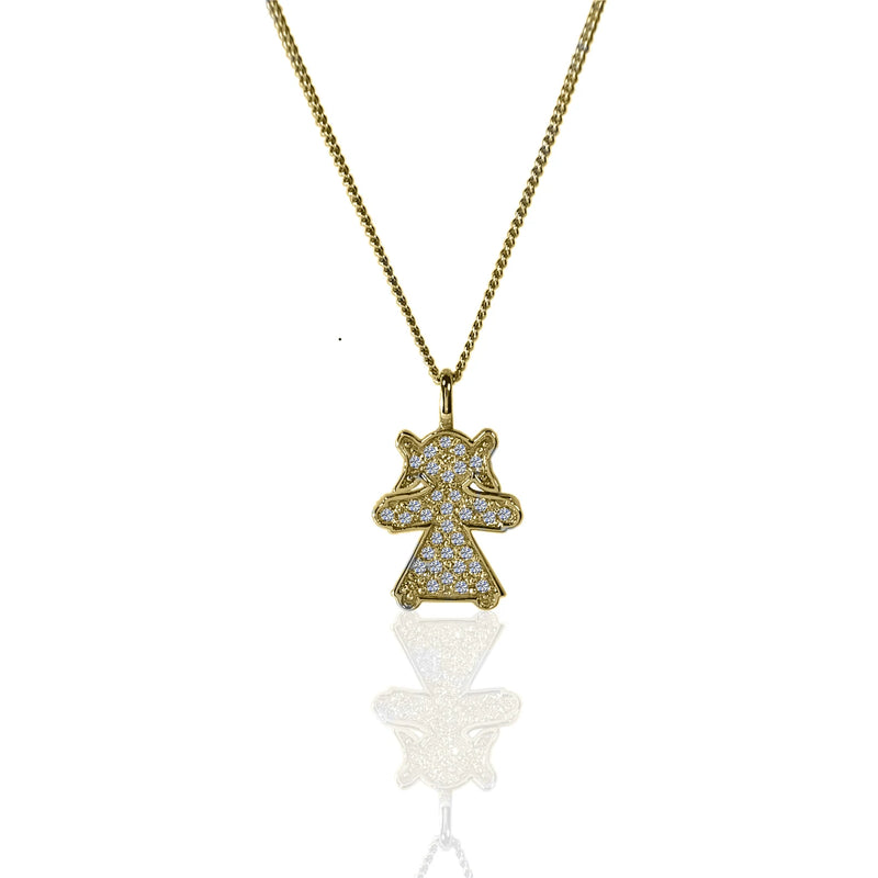 New Mom Necklace in Gold with Diamonds