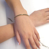 Black Diamond Line Bracelet in Gold