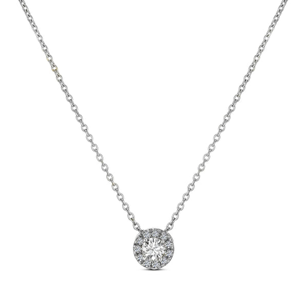 Halo Necklace in Gold with Diamonds