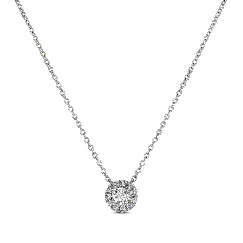 Halo Necklace in Gold with Diamonds