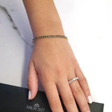 Black Diamond Line Bracelet in Gold