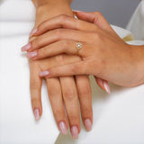 Emerald Shape Ring in Gold with Diamonds