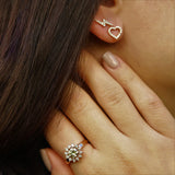 Pair Flash Earrings in Gold with Diamonds