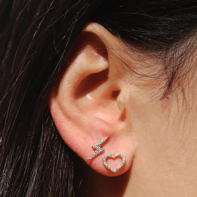 Heart Shape Earrings in Gold with Diamonds