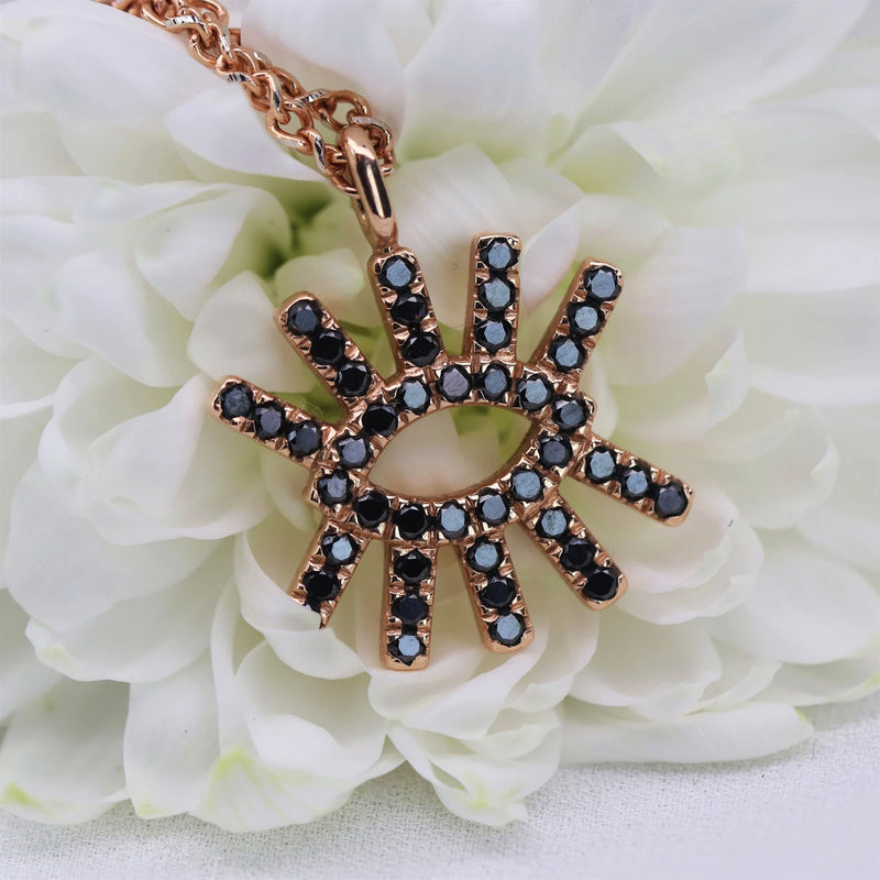 Evil Eye Shape Necklace in Gold with Diamonds
