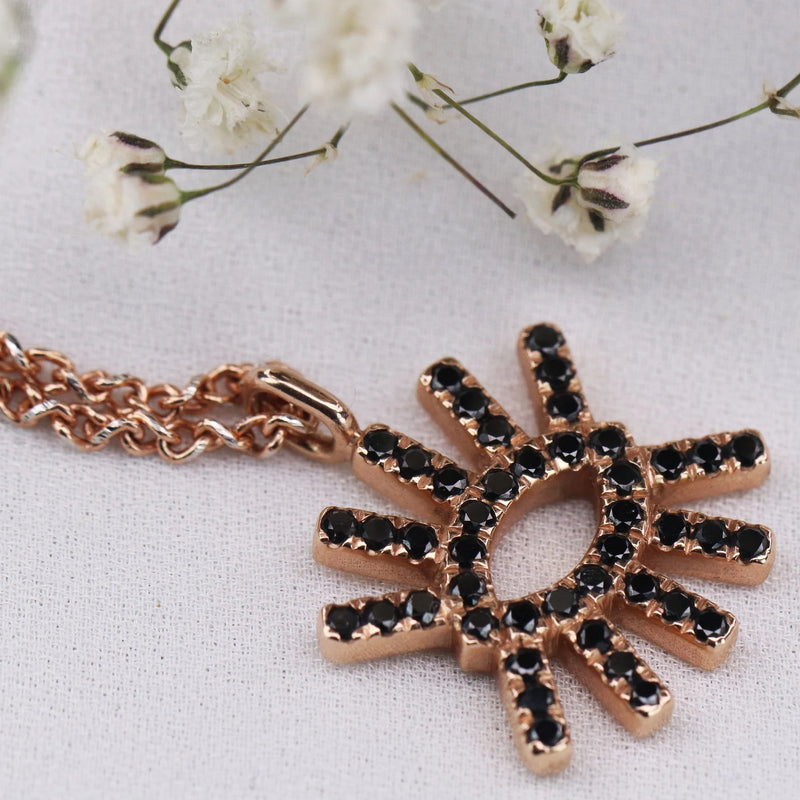Evil Eye Shape Necklace in Gold with Diamonds