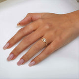 Emerald Shape Ring in Gold with Diamonds