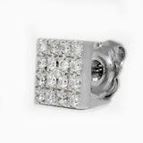 Square Shape Earrings in Gold with Diamonds